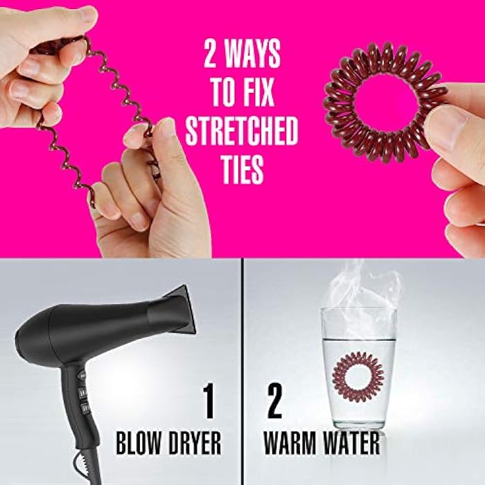 TailaiMei Spiral Hair Ties, 20 Pcs No Crease Coil Hair Ties, Phone Cord Hair Ties for Thick Hair - Women Ponytail Holder Elastics(10 Color) - Image 5
